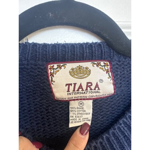 Vtg. 90's Winter Cardigan Sweater Hand Knit Snowman Ice Skates 3D Wearable Art - Picture 8 of 13